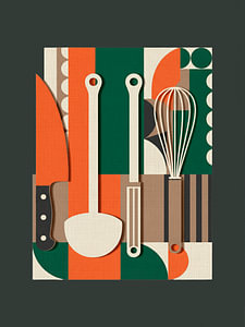 Abstrakte Kunst für die Küche in modernem geometrischem Design