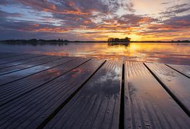 Zonsondergang Paterswoldsemeer - Hoornsemeer Groningen (Nederland) van Marcel Kerdijk