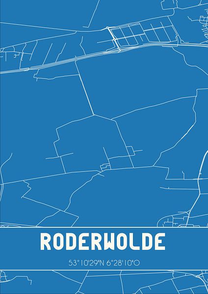 Blueprint | Map | Roderwolde (Drenthe) by Prints of Place