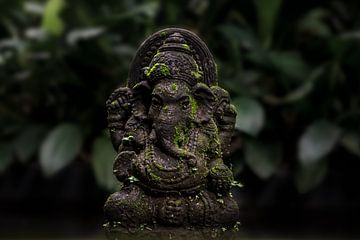 Begroeid stenen Ganesha beeld in Ubud van Jeroen Langeveld, MrLangeveldPhoto