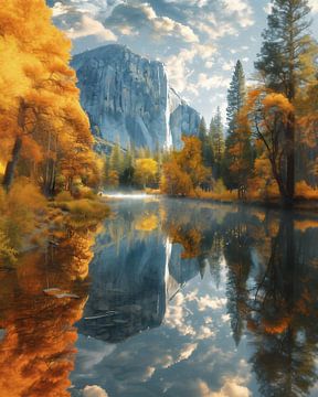Kleurrijke bomen in Yosemite van fernlichtsicht