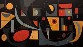 Abstract shapes black panorama