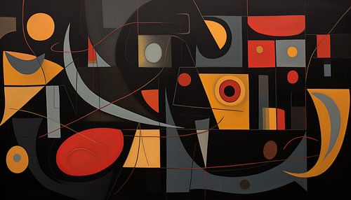 Abstracte vormen zwart panorama