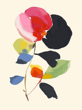 Fleur colorée, abstraite et minimaliste