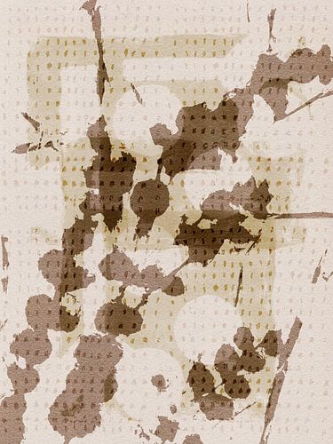 Botanische abstracte bloemen in warme aardetinten