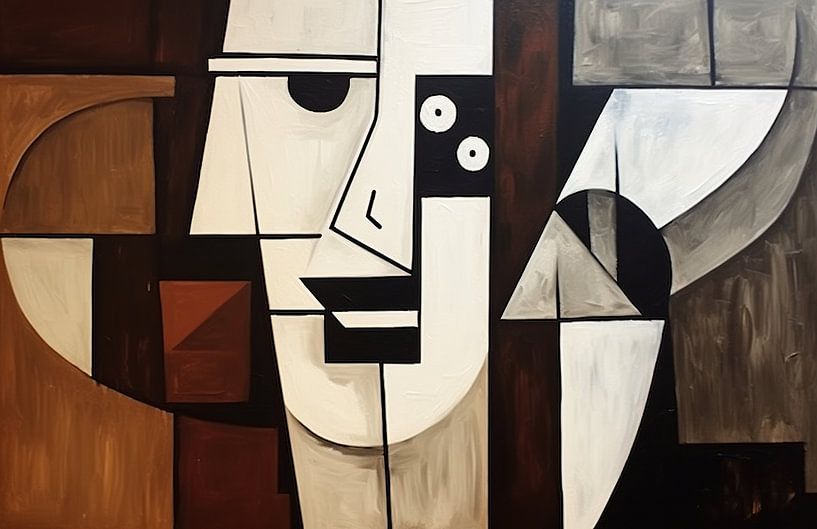 Geometrische Figuren | Kubistisches Porträt von ARTEO Gemälde