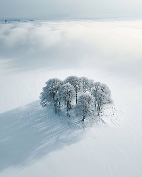 Winterlandschaft von oben von fernlichtsicht