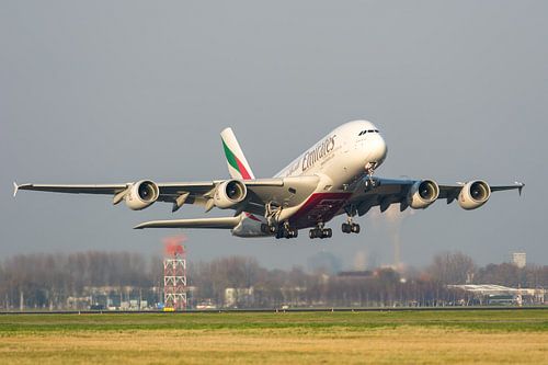 Emirates Airbus A380 takeoff