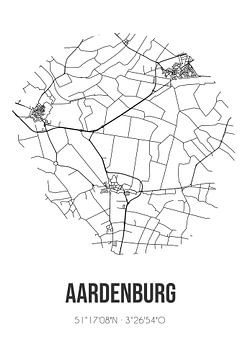 Aardenburg (Zeeland) | Karte | Schwarz und weiß von Rezona