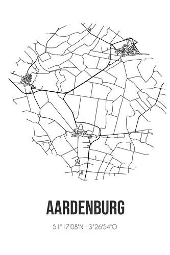 Aardenburg (Zeeland) | Landkaart | Zwart-wit