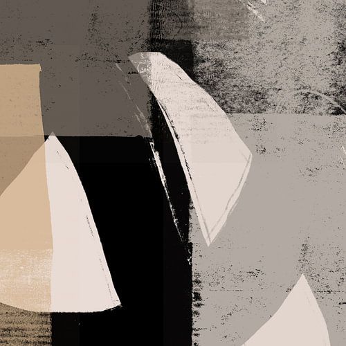 Scandinavische wabi-sabi. Minimalistisch abstract in neutrale kleuren nr. 6