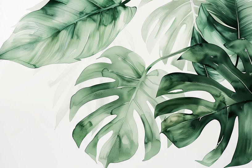 Monstera artwork - Tropical leaves by Poster Art Shop
