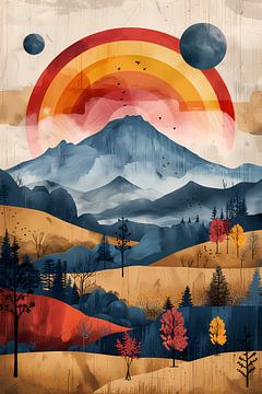 Herfstlandschap met buitenaardse planeten van Art & Soul Creations
