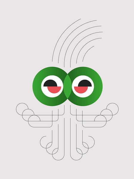 Moustasio - Bright green eyed (Strahlend grüne Augen) von Studio Kakelversch