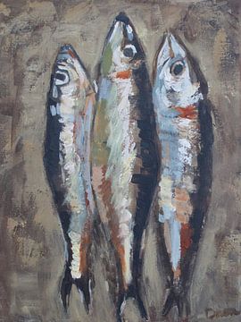 Le trois sardines taupe van Mieke Daenen
