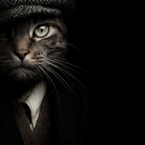 Kat in de schaduw peaky blinder stijl