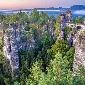 Neurathen Castle, Bastei Bridge and Lilienstein by t.ART