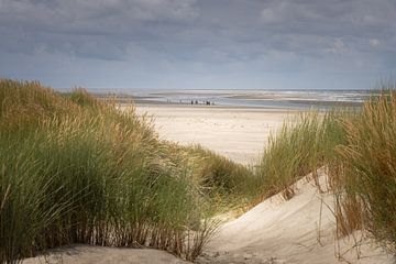 Uitzicht door de duinen op het brede strand van Ballum (Ameland) van KB Design & Photography (Karen Brouwer)