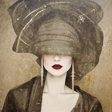 TW living - woman in Ton Sur Ton - Abstract portret 16 van TW living
