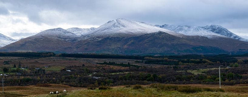 Schneebedeckte Gipfel in Schottland von Hans Verhulst