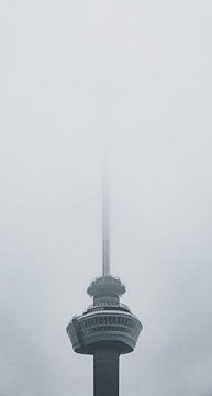 Euromast Rotterdam disappears in the mist von vedar cvetanovic