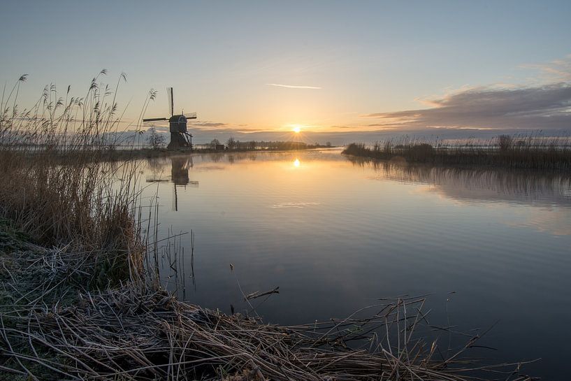 Mill in the early morning by Hans Goudriaan