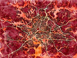 Karte von Quimper im stil 'Amber Autumn'