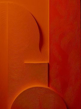 Minimalisme abstrait - Formes organiques en terre cuite profonde