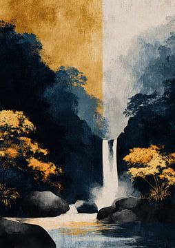 Golden cascade in the blue twilight by Niklas Maximilian