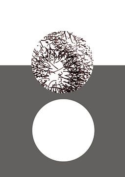 Geschreven structuren met cirkel 2 van Claudia Gründler