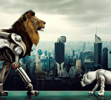 Lion meets Machine van Lions-Art