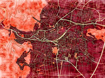 Karte von Neustadt an der Weinstraße im stil 'Amber Autumn' von Maporia