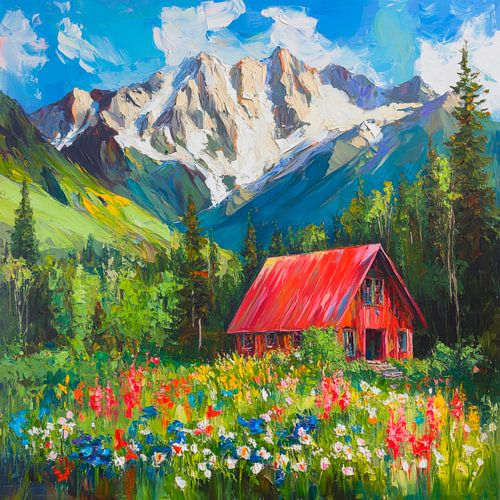 Paysage fleuri