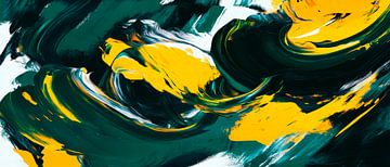 Colourful abstraction in green and yellow by Poster Art Shop