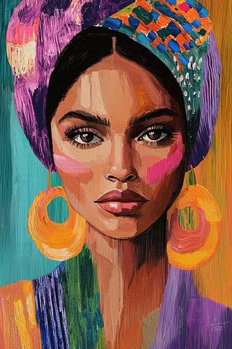 Modernes abstraktes Porträt einer Frau