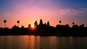 Zonsopkomst bij Angkor Wat, Cambodja