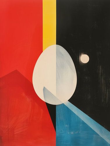 Abstraktes geometrisches Osterei in kräftigen Farben von Mosaic Dialogue