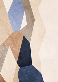 Minimalistische abstrakte Kunst mit geometrischen Formen in Erdtönen von Online Arts