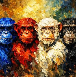 Four Chimpanzees in a Row