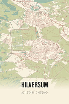 Vintage landkaart van Hilversum (Noord-Holland)