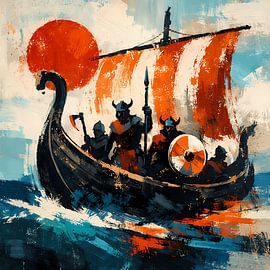 A Viking ship setting sail