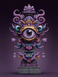 PopArt Singular Eye - The guardian of order by Klaus Tesching - Art-AI