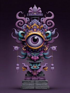 PopArt Singular Eye - The guardian of order by Klaus Tesching - Art-AI