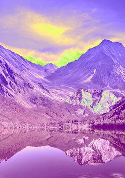 Mountain Dream Pop Art Colourful Yellow Purple by FRESH Fine Art