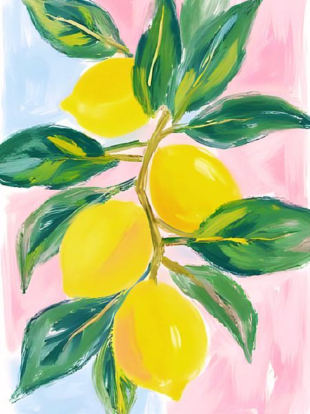 Branch with lemons - Abstract by Kim Karol / Ohkimiko