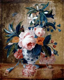 A Delft Vase with Flowers, Michiel van Huysum