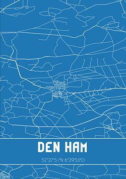 Blauwdruk | Landkaart | Den Ham (Overijssel) van Rezona