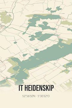 Vintage landkaart van It Heidenskip (Fryslan) van MijnStadsPoster