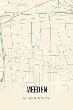 Vintage landkaart van Meeden (Groningen) van MijnStadsPoster