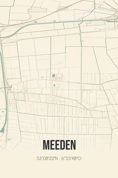 Vintage map of Meeden (Groningen) by Prints of Place